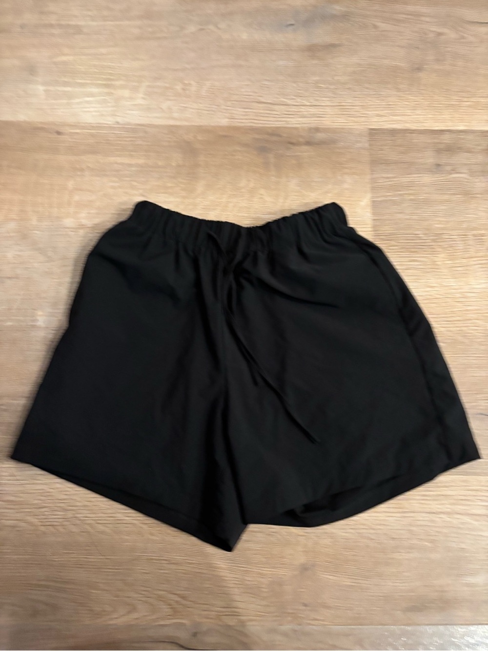 OAK + FORT Black Elastic Waist Athletic Shorts